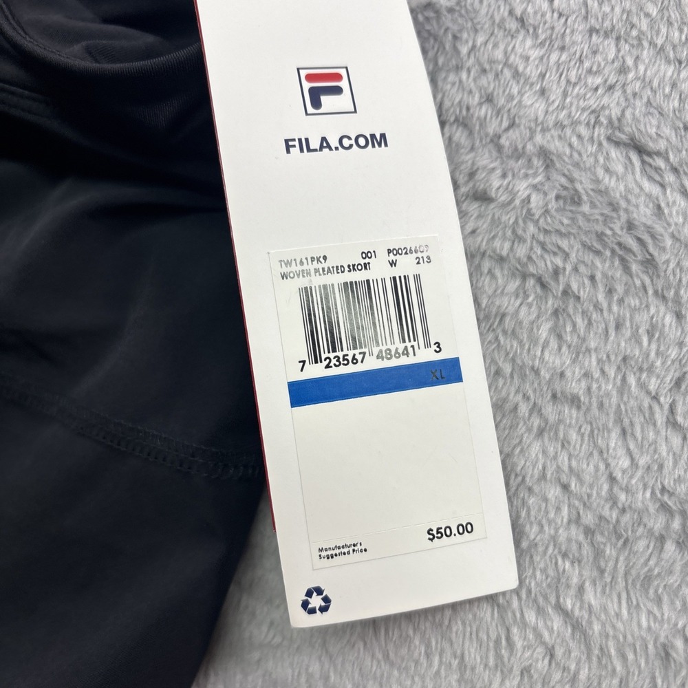 Fila Women's Essential Woven Pleated Skort, Black, XL Athletic‎ Stretch - Picture 3 of 7
